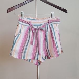 Altar'd State Striped Linen Shorts XS